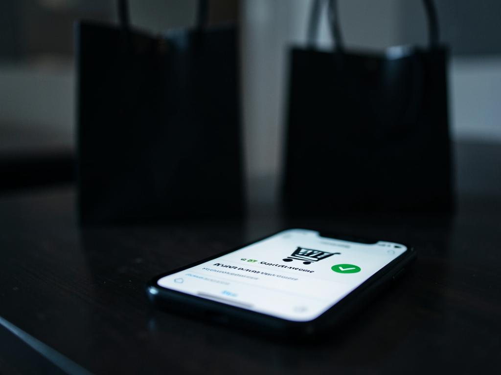 Smartphone affichant une commande confirmée